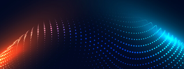 Wall Mural - abstract background with flowing particles. digital future technology concept. vector illustration.