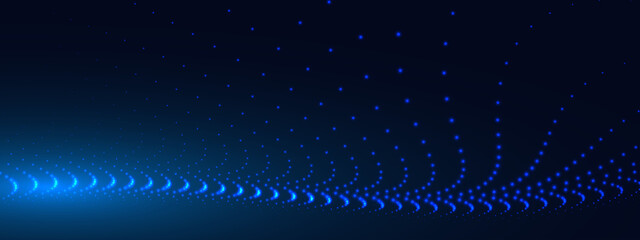 Wall Mural - abstract background with flowing particles. digital future technology concept. vector illustration.