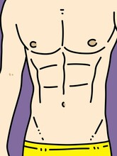 Body Man Cartoon On Purple Background