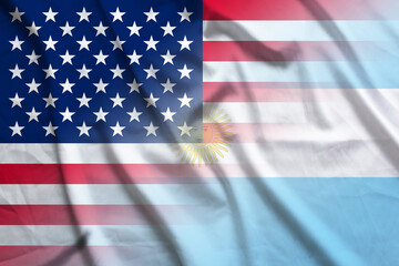 Canvas Print - USA and Argentina official flag transborder negotiation ARG USA