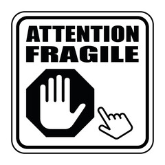 Canvas Print - Logo attention fragile.