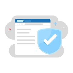 Poster - safe website concept illustration flat design vector eps10. modern graphic element for landing page, empty state ui, infographic, icon