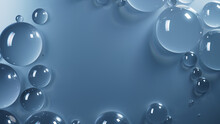 Water Drops Background. Blue, Modern Wallpaper With Copy-Space.