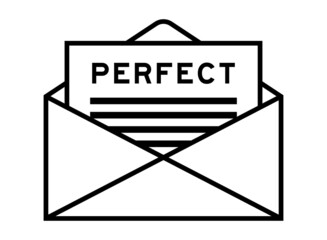 Poster - Envelope and letter sign with word perfect as the headline