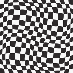 Poster - The pattern is seamless and bulging of checkered cells. Checkerboard style canvas. Checkered vector pattern, can be seamless.