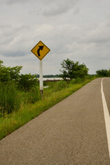 Photography - curved road sign