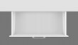 Top view of white empty open drawer of cabinet, cupboard or nightstand. Vector mockup of 3D rendered furniture. Interior office or living room object