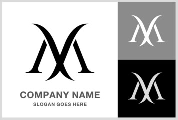 Canvas Print - Monogram Letter M Business Company Stock Vector Logo Design Template 