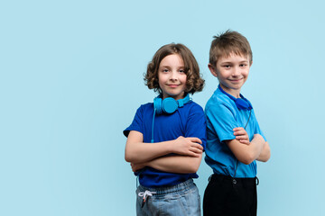 Caucasian Two School Children