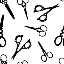 Doodle Seamless Scissors Pattern For Fabrics And Linens And Wrapping Paper And Hobbies And Kids And Clothes