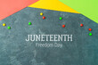 canvas print picture - Background for Juneteenth holiday day with colorful paper