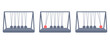 Newton's cradle flat vector icons on white background. Newton's balls. Physics or science icon.