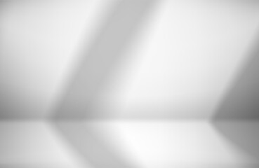 Aufkleber - Bright empty room with sunlight from the window. Showcase with shadow overlay effect