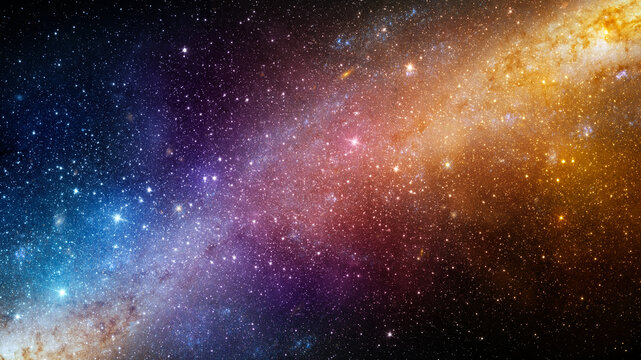 Wall Mural - Space scene with stars in the galaxy. Panorama. Universe filled with stars, nebula and galaxy,. Elements of this image furnished by NASA