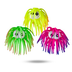 jellyfish rubber toy isolated on white background with clipping path