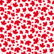 © Caelestiss - Seamless pattern background with maple leaf icon from National flag of Canada. Vector backdrop patriotic design for Canada day, Canada holidays