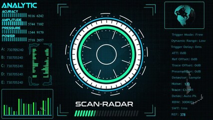 Poster - Technology Radar HUD Screen Animation 4K.