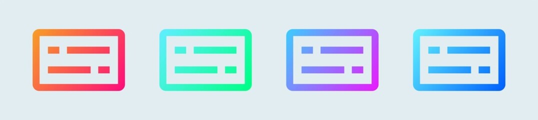 Poster - subtitle vector icon in gradient colors. vector illustration.