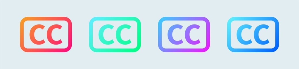 Poster - closed captioning icon in gradient colors. vector illustration.
