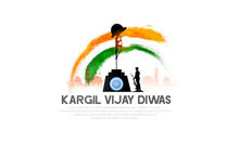 Kargil Vijay-illustration Of Abstract Concept For Kargil Vijay Diwas And People Saluting The Sholders
