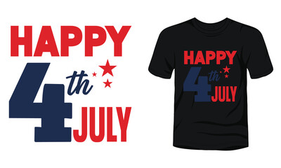 Wall Mural - Happy 4th July t-shirt template.