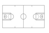 Fototapeta Sport - Basketball Court outline style vector illustration