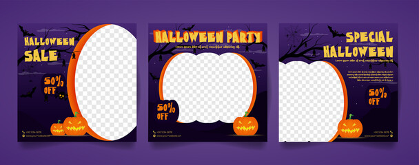 social media template for halloween sale. suitable for advertising and product marketing