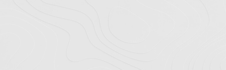 Poster - Modern White wavy vector background. White paper cut background with 3D style and gradient white color. Abstract white papercut with wavy layers, opographic canyon map light relief texture. 