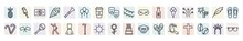 Set Of Brazilia Icons In Outline Style. Thin Line Icons Such As Pine, Brazil, Balloons, Eye Mask, Fireworks, Flags, Dancer, Sun, Toucan Icon.