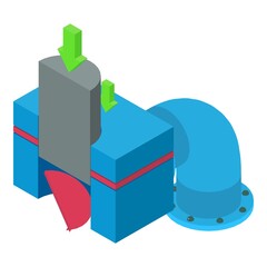 Poster - Manufacturing process icon isometric vector. Blanking machine, semicircular pipe. Metallurgy, manufacturing, industrial production
