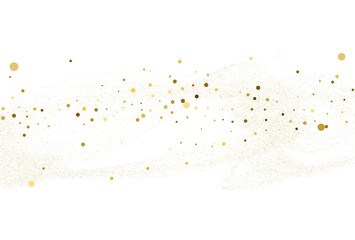 Wall Mural - Light gold glitter round confetti background.
