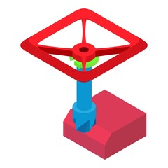 Poster - Chamfer milling icon isometric vector. Chamfer milling process and square valve. Industrial equipment, construction, manufacturing