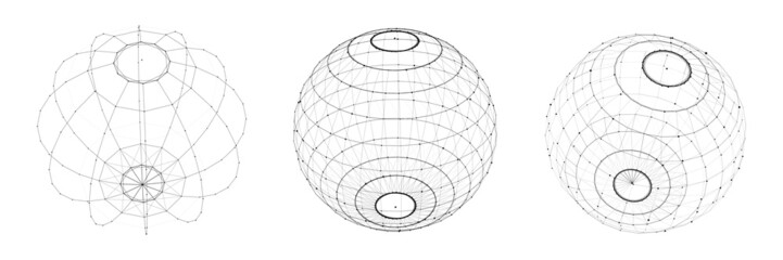 Poster - vector futuristic sphere of particles and lines. network connection big data. abstract technology ba