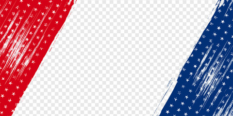 Sticker - Grunge USA abstract background with red, blue, and star. Vector illustration.