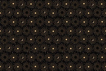 Wall Mural - golden astrological patterns seamless pattern