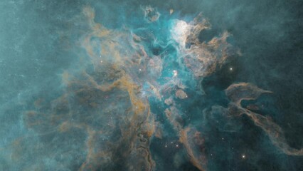 Wall Mural - 3d animation - Zooming into a nebula.
