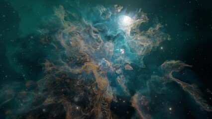 Wall Mural - 3d animation - Zooming into a nebula.