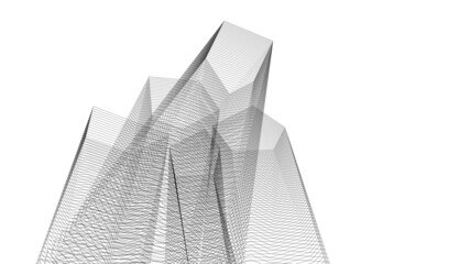 abstract architecture vector 3d illustration