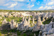 Rock formations in valley of love in Cappadocia, Turkey. Popular tourist destination in Turkey.