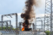 Fire on electrical substation
