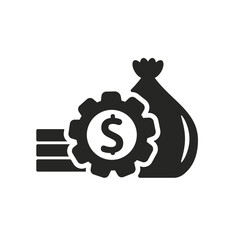 Canvas Print - Financial management icon in glyph style isolated on white background