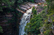 Detail of the waterfall of Cachoeira do Mosquito seen from the local viewpoint of Chapada Diamantina in Bahia State, Brazil