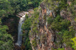Beautiful Mosquito Waterfall seen from the local viewpoint at Chapada Diamantina in Bahia State, Brazil