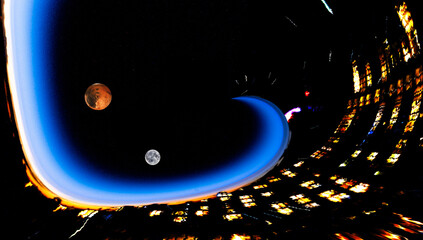 Wall Mural - mars, moon and earth