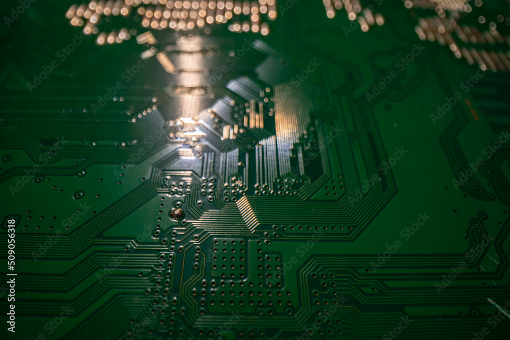 Techy Computer Board Technology background with circuit board. Electronic computer hardware ...