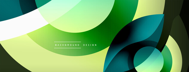 Creative geometric wallpaper. Minimal abstract background. Circle wave and round shapes composition vector illustration for wallpaper banner background or landing page