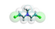 Mechlorethamine, anticancer drug, 3D molecule