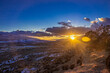 Beautiful snowy winter mountain sunsets in Colorado