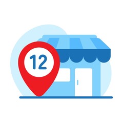 Aufkleber - number of store locations concept illustration flat design vector eps10. modern graphic element for landing page, empty state ui, infographic, icon