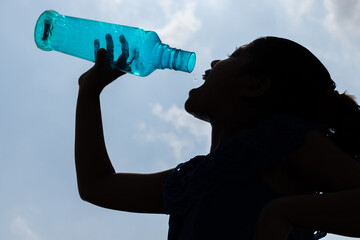 Drinking water in summer